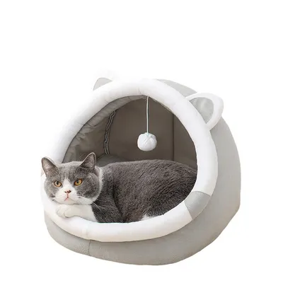 Niche pour chat avec coussin amovible Niche pour chat avec coussin amovible