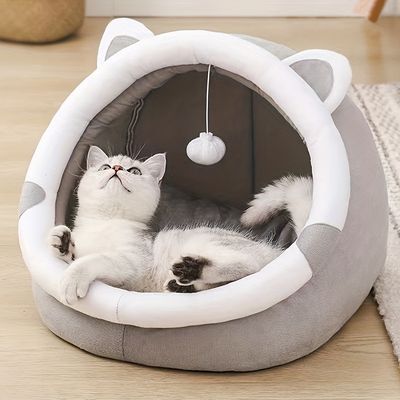 Niche pour chat avec coussin amovible