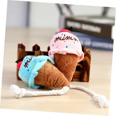KPYTE Jouet en peluche pour chien en forme de crème glacée