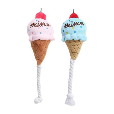 KPYTE Jouet en peluche pour chien en forme de crème glacée