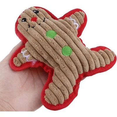 KPYTE Peluche pour chien en forme de bonhomme en pain d'épice