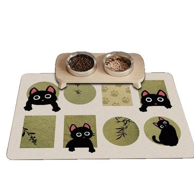 Tapis d'alimentation pour chat de dessin animé