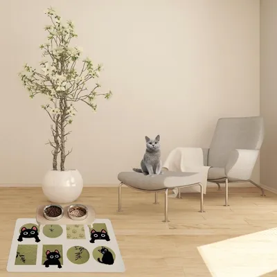 Tapis d'alimentation pour chat de dessin animé