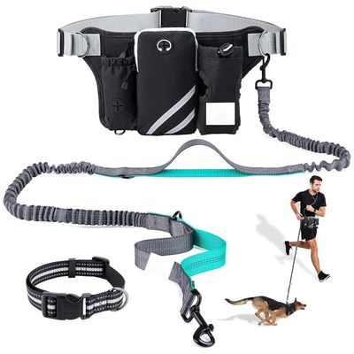 Laisse pour chien mains libres avec pochette zippée