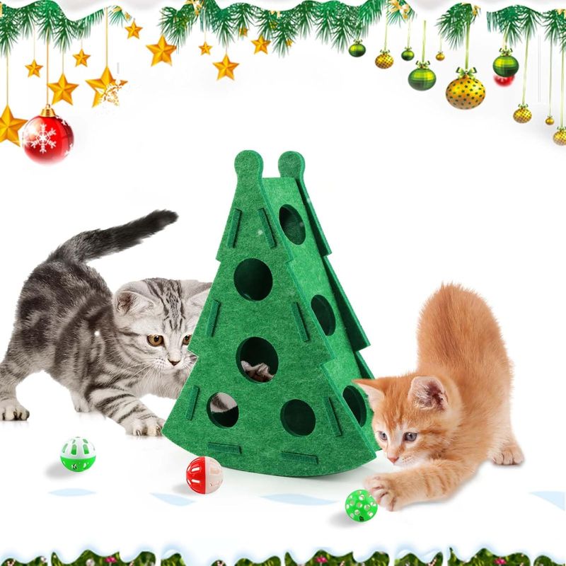 KPYTE Jouet pour chat en feutre avec boîte labyrinthe