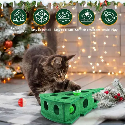 KPYTE Jouet pour chat en feutre avec boîte labyrinthe