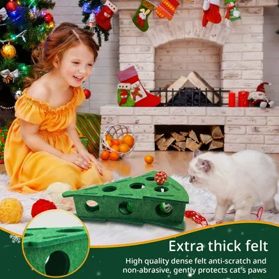 KPYTE Jouet pour chat en feutre avec boîte labyrinthe