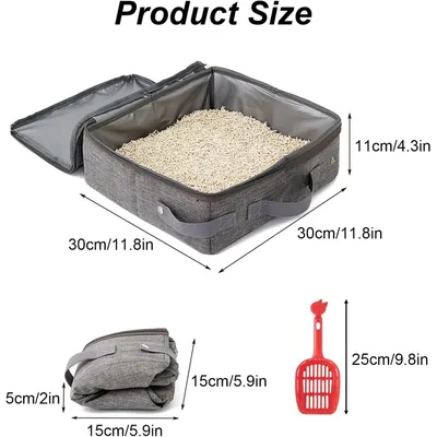 KPYTE Bac à litière pliable pour chat