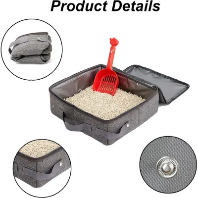 KPYTE Bac à litière pliable pour chat