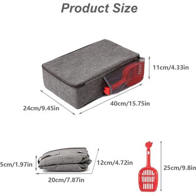 KPYTE Bac à litière pliable pour chat