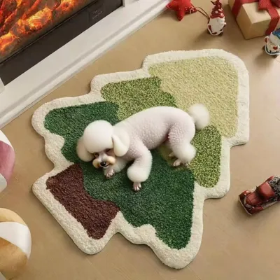 KPYTE Tapis pour animaux de compagnie en forme d'arbre de Noël