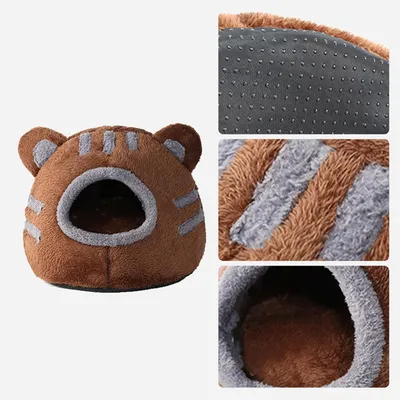 KPYTE Casa para gatos y perros con forma de cabeza de oso
