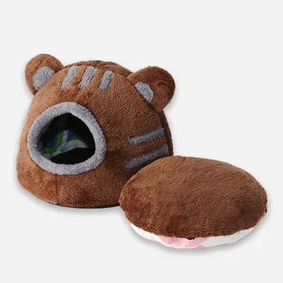 KPYTE Casa para gatos y perros con forma de cabeza de oso