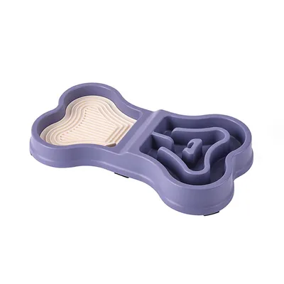 Bol distributeur de nourriture lente à double usage en forme d'os