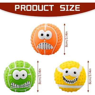 KPYTE Balle sonore en latex pour chien