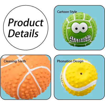 KPYTE Balle sonore en latex pour chien