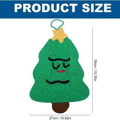 KPYTE Arbre à chat en sisal naturel en forme de sapin de Noël