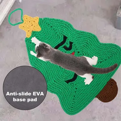 KPYTE Arbre à chat en sisal naturel en forme de sapin de Noël