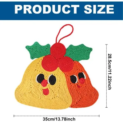 KPYTE Arbre à chat en sisal en forme de cloche de Noël