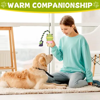 KPYTE Jouet pour chien en latex avec tasse de thé au lait et corde