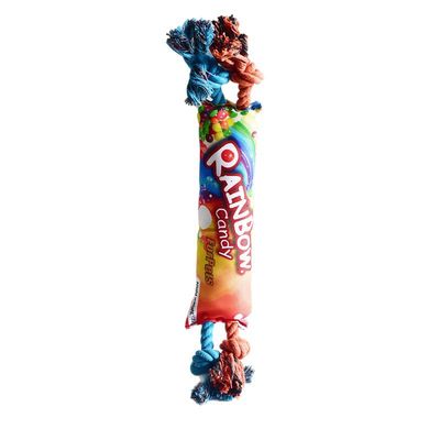 Jouet sonore à mâcher pour chien - bonbons arc-en-ciel