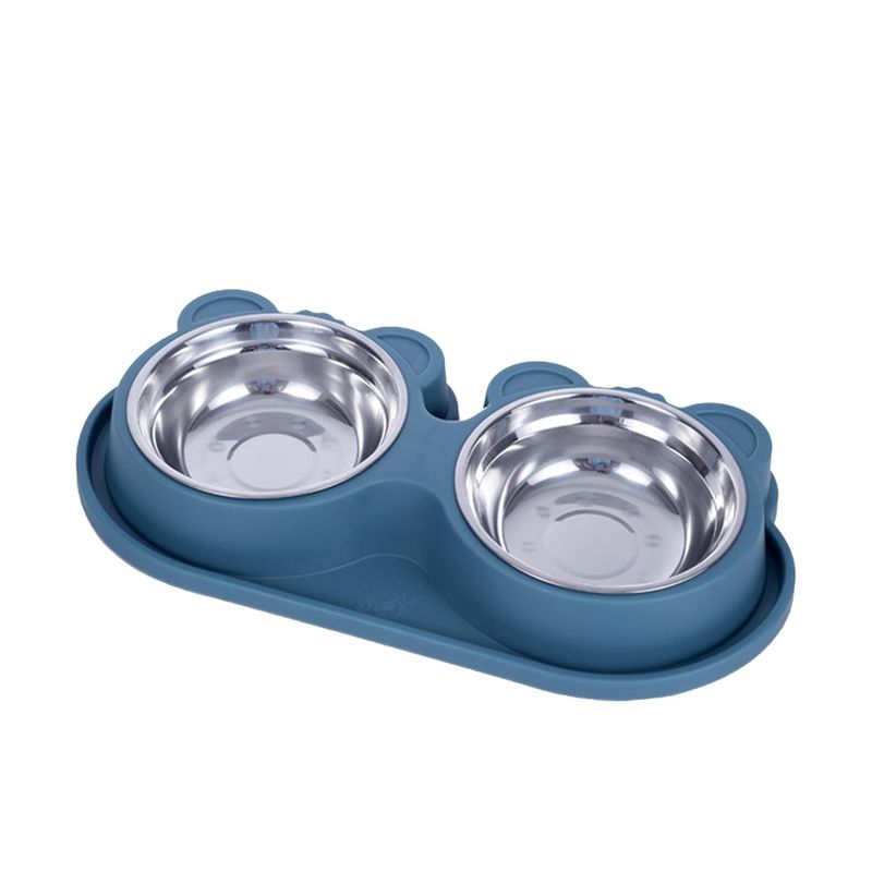 KPYTE Gamelle anti-fuite en acier inoxydable pour chat et chien