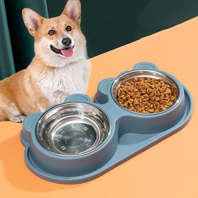 KPYTE Gamelle anti-fuite en acier inoxydable pour chat et chien