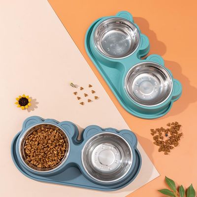 KPYTE Gamelle anti-fuite en acier inoxydable pour chat et chien