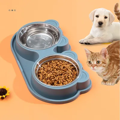 KPYTE Gamelle anti-fuite en acier inoxydable pour chat et chien