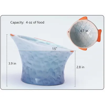 KPYTE Bol incliné en céramique pour chat