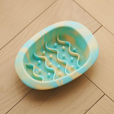 Gamelle colorée à alimentation lente pour chiens