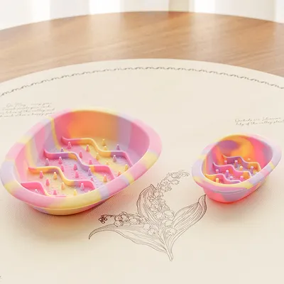 Gamelle colorée à alimentation lente pour chiens