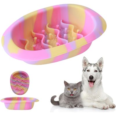 Gamelle colorée à alimentation lente pour chiens