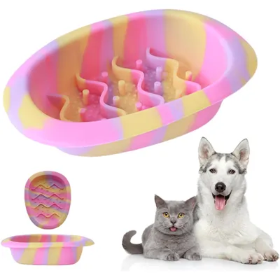 Gamelle colorée à alimentation lente pour chiens Gamelle colorée à alimentation lente pour chiens