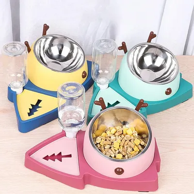 Mangeoire pour chat 3 en 1 avec abreuvoir