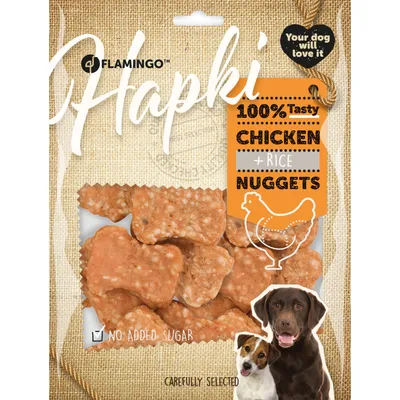Flamingo - Friandises hapki Nuggets poulet et riz 400 g pour chien