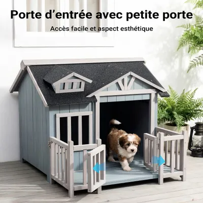Wiltec Niche de chien Maison de luxe XL – Couleur grise – 935 x 1050 x 775 Wiltec Niche de chien Maison de luxe XL – Couleur grise – 935 x 1050 x 775