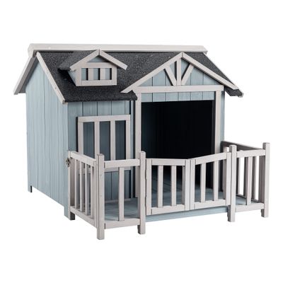 Wiltec Niche de chien Maison de luxe XL – Couleur grise – 935 x 1050 x 775