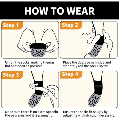 Qinhul Chaussettes antidérapantes pour chien