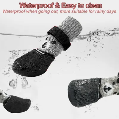 Qinhul Chaussettes antidérapantes et imperméables pour chien