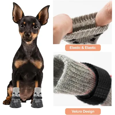 Qinhul Chaussettes antidérapantes et imperméables pour chien
