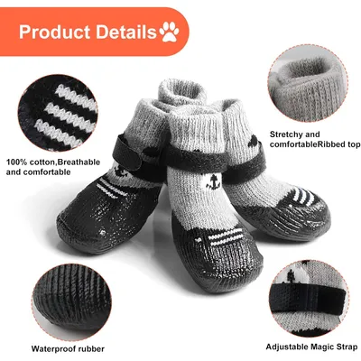 Qinhul Chaussettes antidérapantes et imperméables pour chien