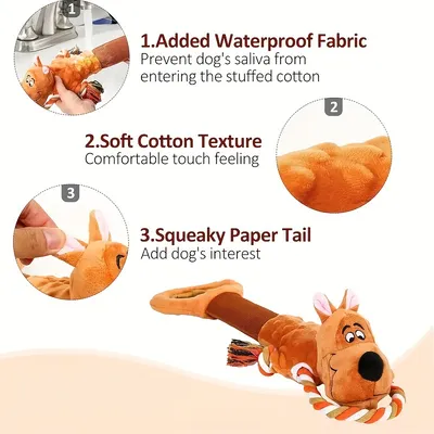 Jouets en peluche couineurs pour chiens avec papier froissé