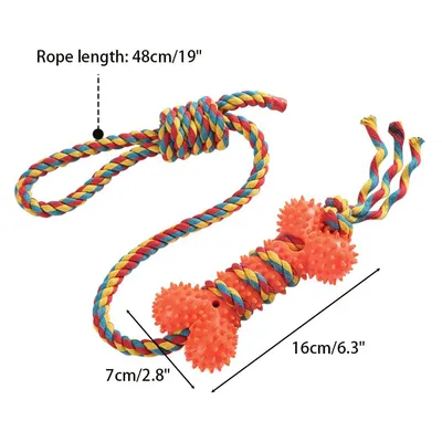 Jouet en corde pour chien, jouet à mâcher en caoutchouc