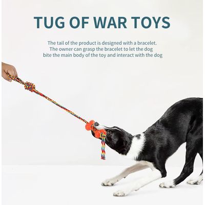 Jouet en corde pour chien, jouet à mâcher en caoutchouc