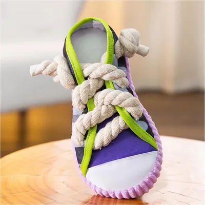 Reitlaze Chaussons en corde de coton pour chiens, jouets sonores