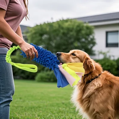 Jouet pour chien en peluche colorée en polyester avec couineur