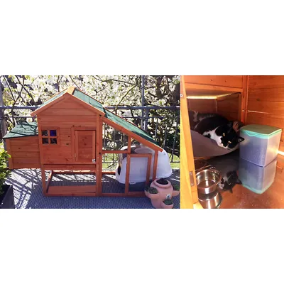 Wiltec Poulailler avec Nichoir et Enclos – 1720 x 660 x 1200 mm – en Bois s