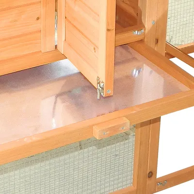 Wiltec Poulailler avec Nichoir et Enclos – 1720 x 660 x 1200 mm – en Bois s