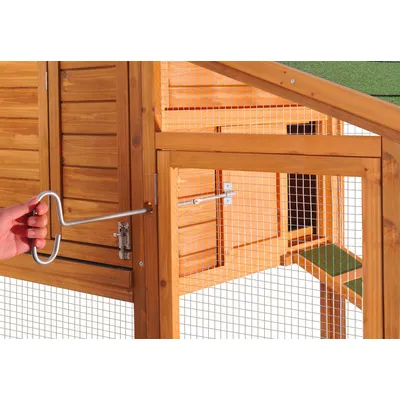 Wiltec Poulailler avec Nichoir et Enclos – 1720 x 660 x 1200 mm – en Bois s